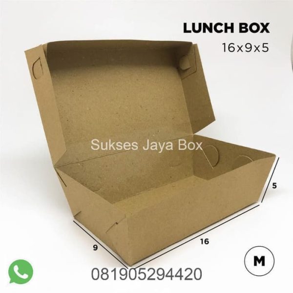 GROSIR KRAFT LUNCH BOX M POLOS - KOTAK MAKAN