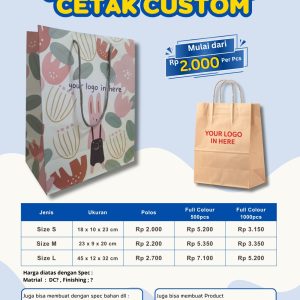 Paper Bag Cetak Custom & Polos (Size S / M / L)