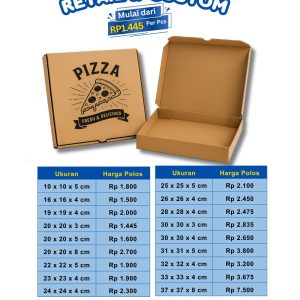 Pizza Box Ready Stock Polos & Custom Sablon / Cetak